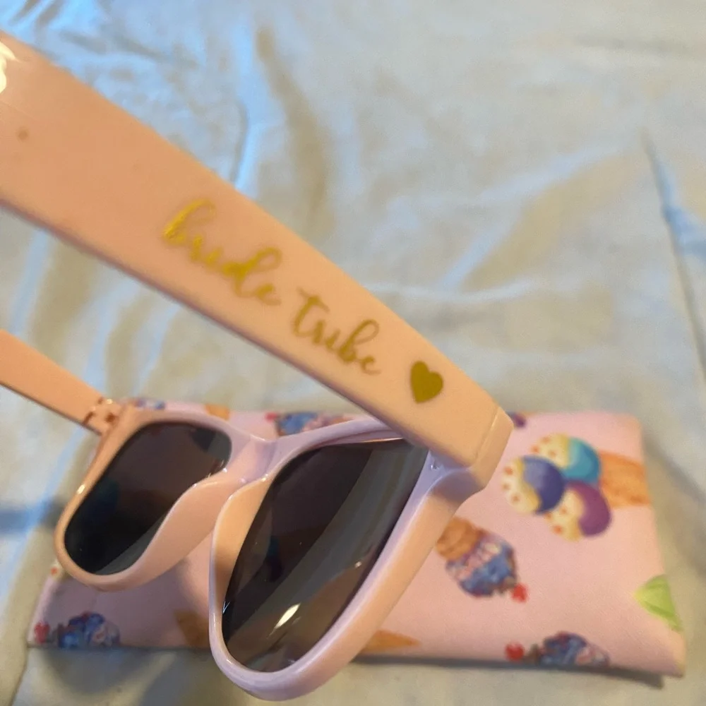 Bride Tribe Pink Sunglasses with Ice Cream Case -